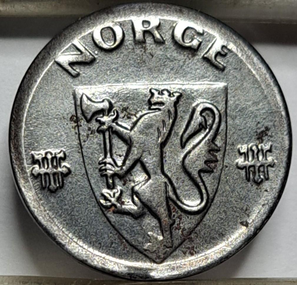 Norvegija 1 erė 1945 brokas KM#387 (7866)