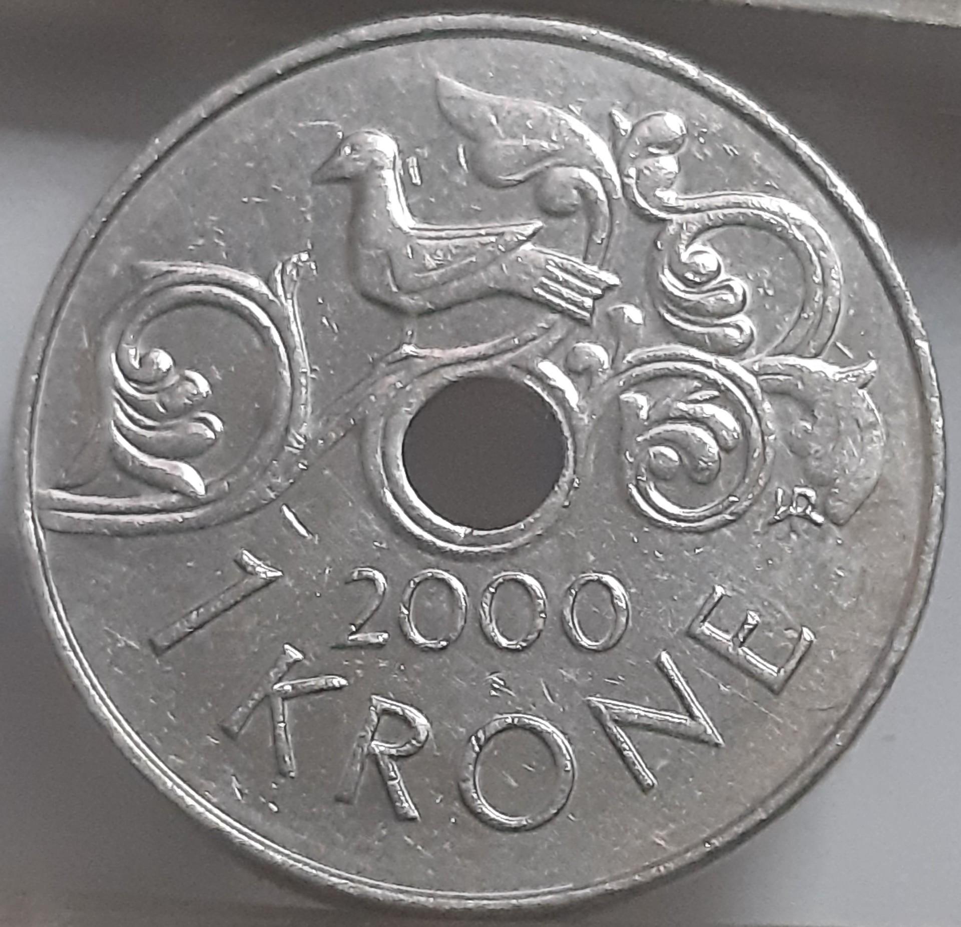 Norvegija 1 krona 2000 KM#462 (7880)