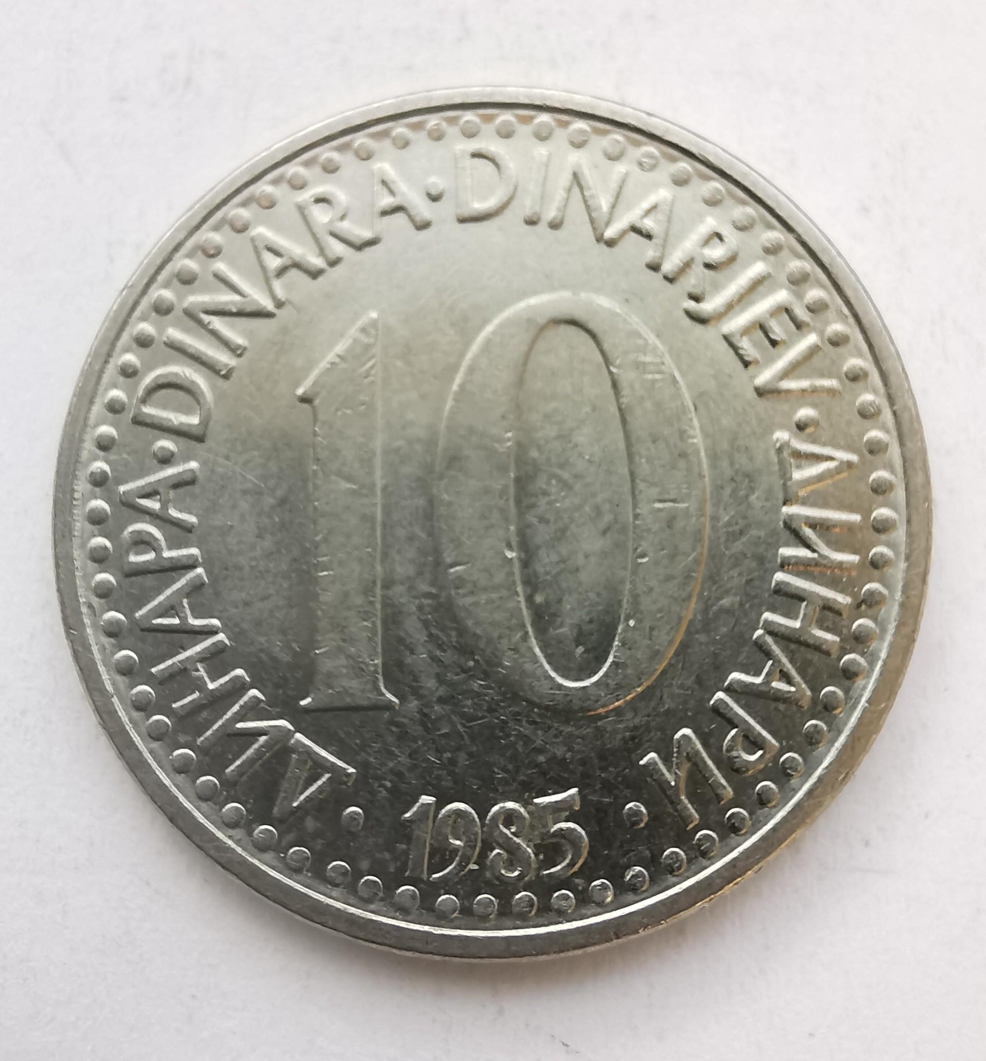 Jugoslavija 10 dinarų 1985