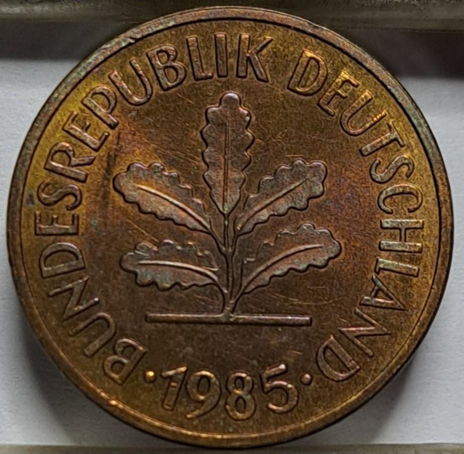 Vokietija 5 pfenigai J 1985 KM#107 (7890)