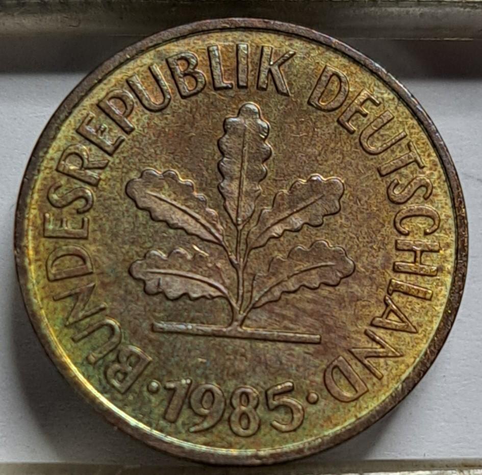 Vokietija 5 pfenigai G 1985 KM#107 (7892)