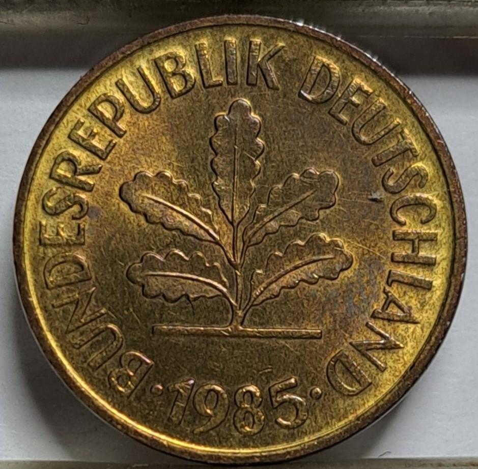Vokietija 5 pfenigai D 1985 KM#107 (7893)