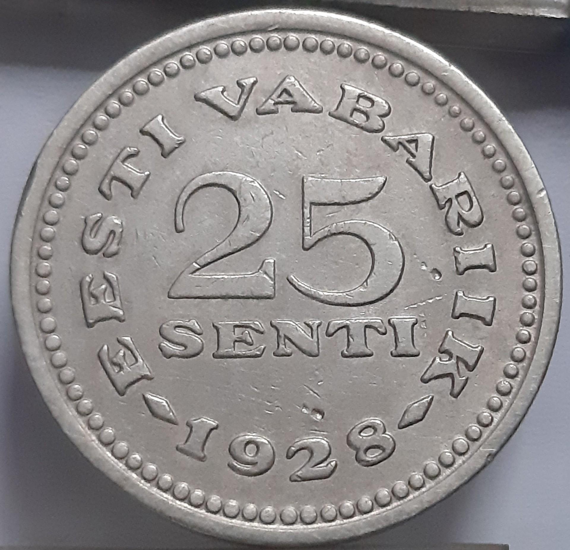 Estija 25 sentai 1928 KM#9 (7894)