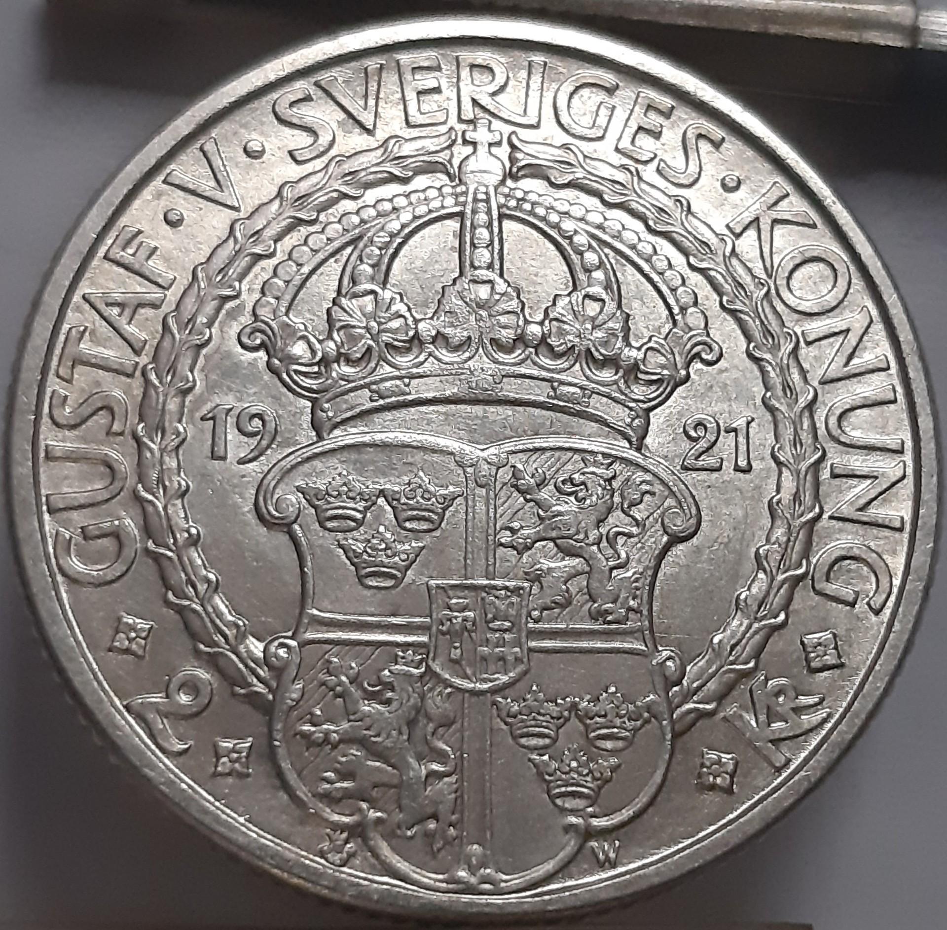 Švedija 2 kronos 1921 proginė KM#799 (7900)