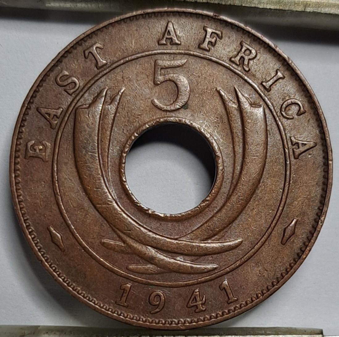 Britų Rytų Afrika 5 centai 1941 (I) KM#25.1 (7902)