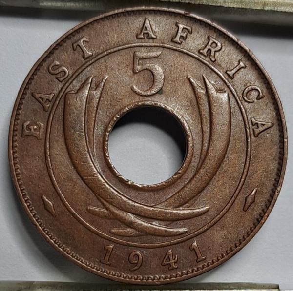 Britų Rytų Afrika 5 centai 1941 (I) KM#25.1 (7902)