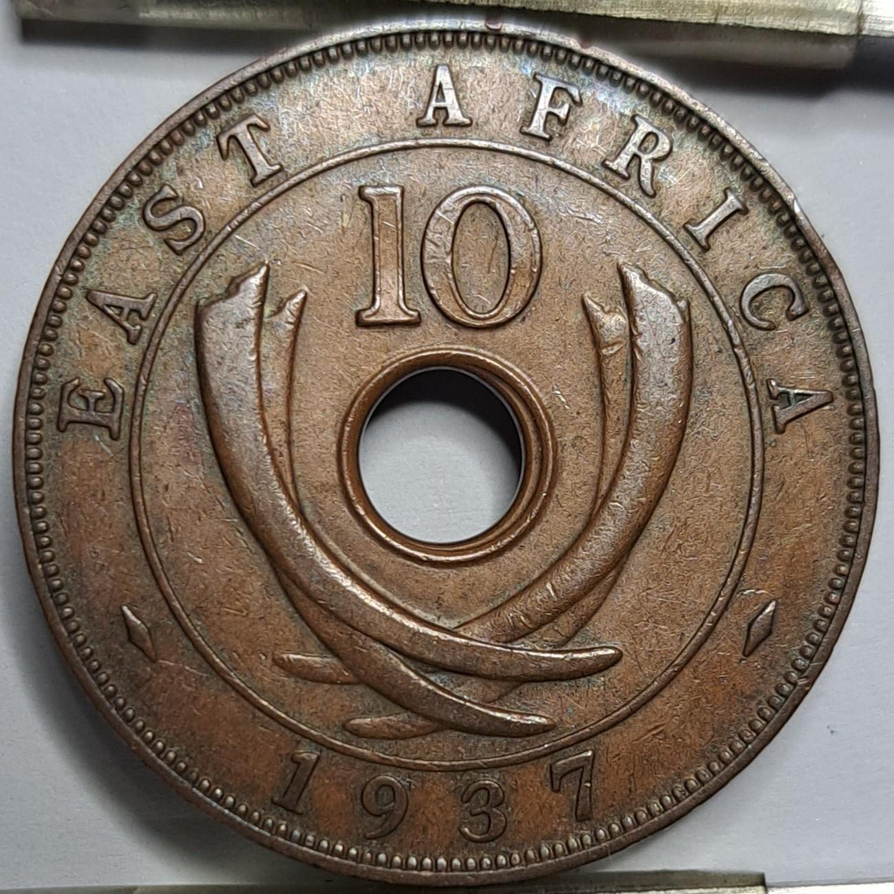 Britų Rytų Afrika 10 centų KN 1937 KM#26 (7903)