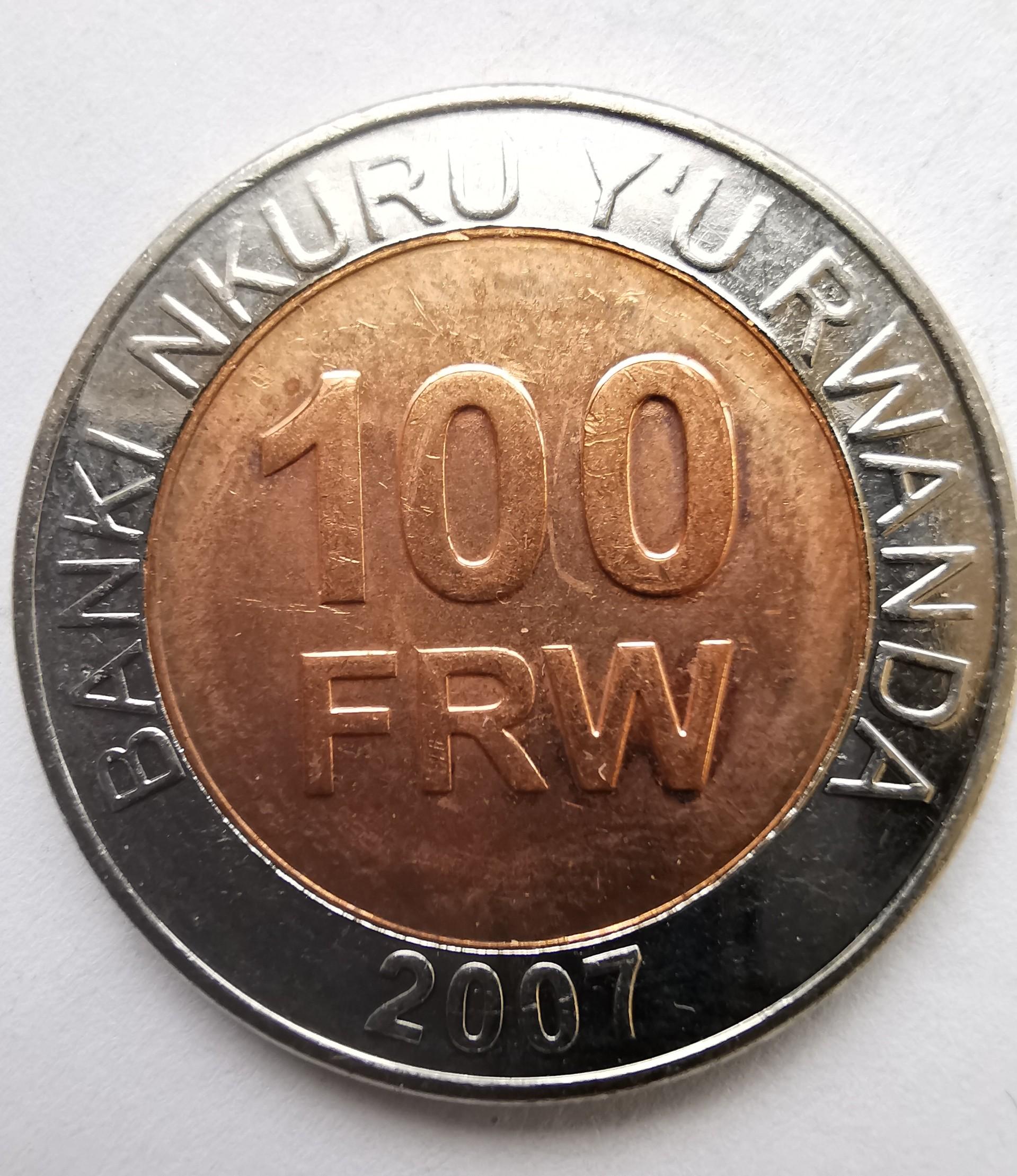 Ruanda 100 frankai 2007