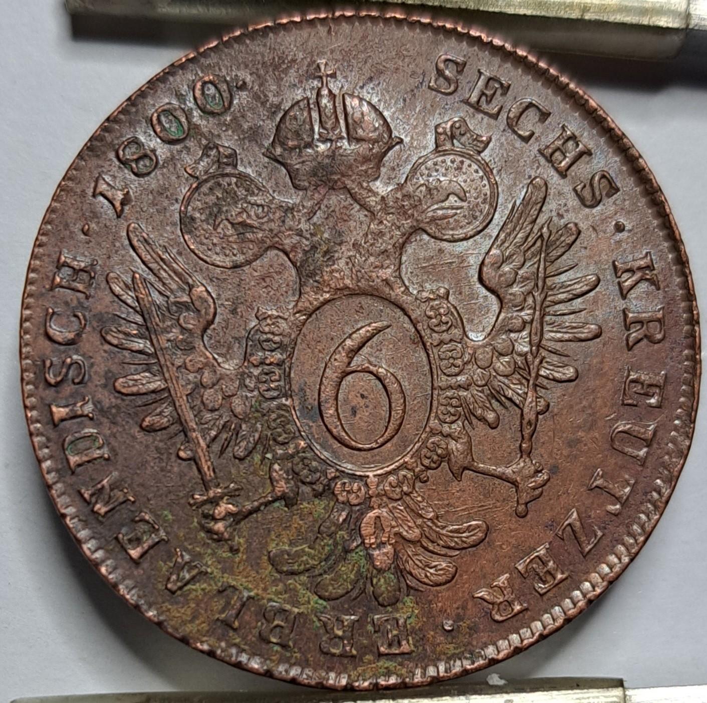 Austrija 6 kreiceriai B 1800 KM#2128 (7934)