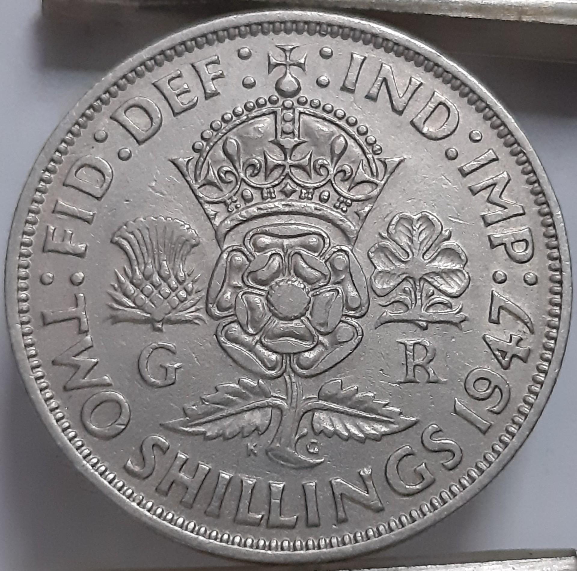 JK 2 šilingai 1947 KM#865 (7924)