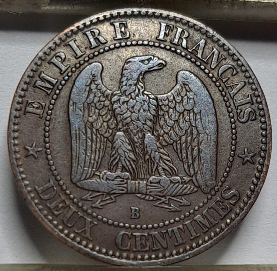 Prancūzija 2 santimai B 1856 KM#776 (7954)