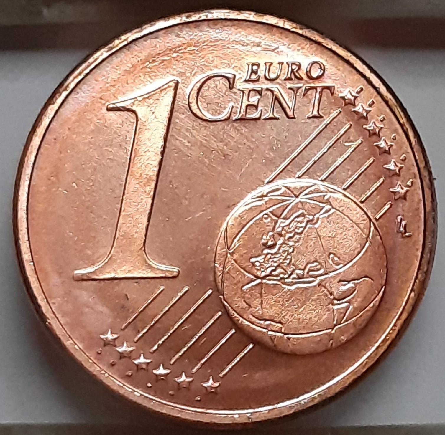 Vokietija 1 euro centas F 2002 KM#207 brokas (7975)