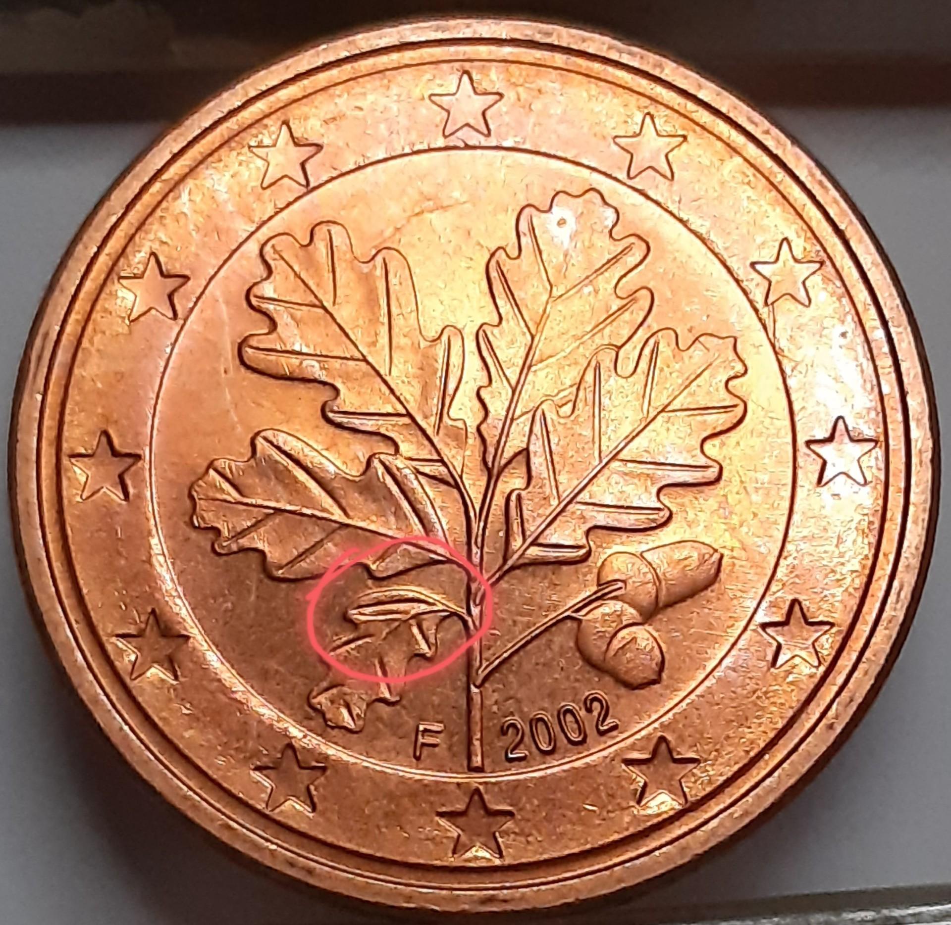 Vokietija 5 euro centai F 2002 brokas KM#209 (7977