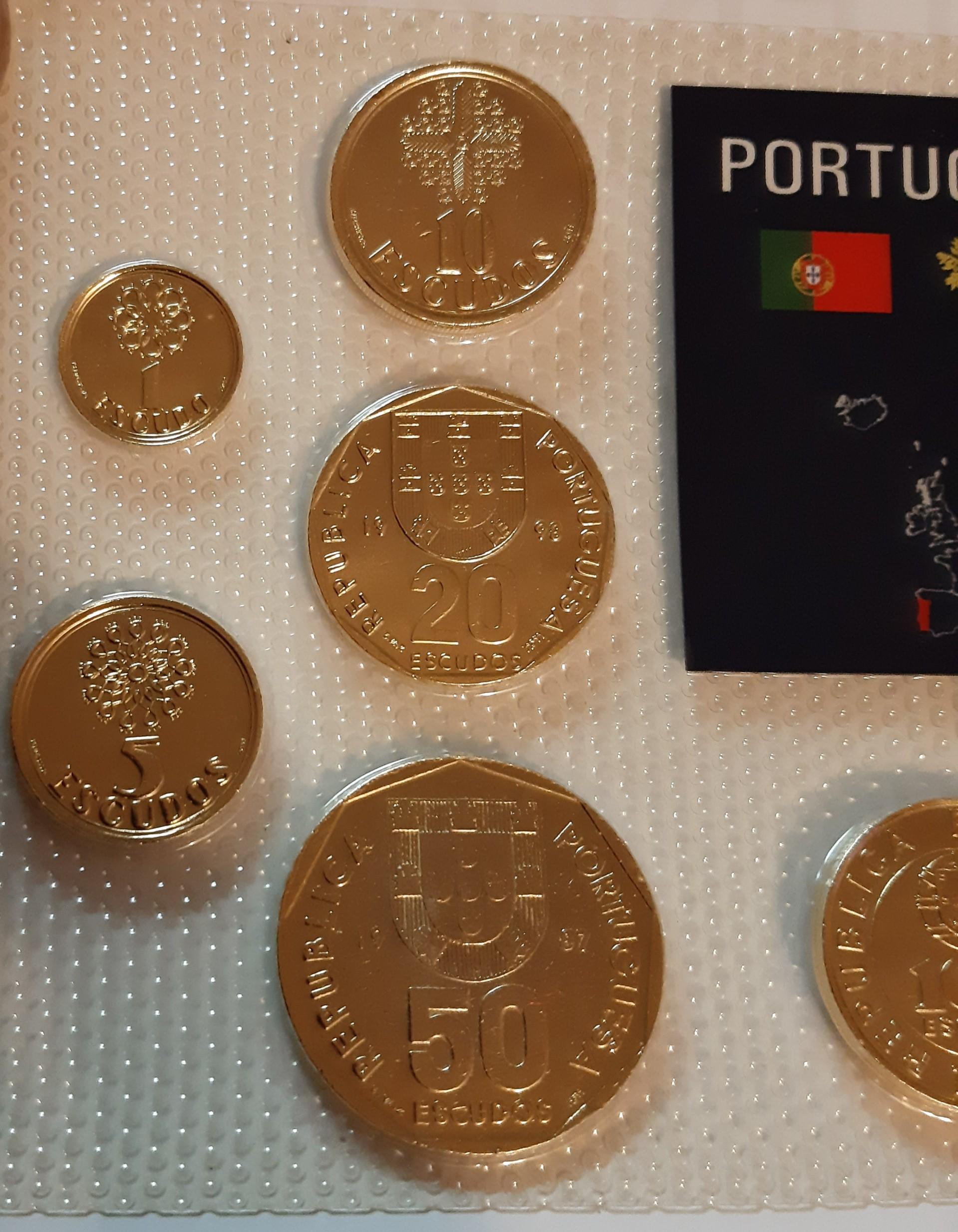Portugalijos paauksuotų monetų rinkinys 1995-1999 (8032) 