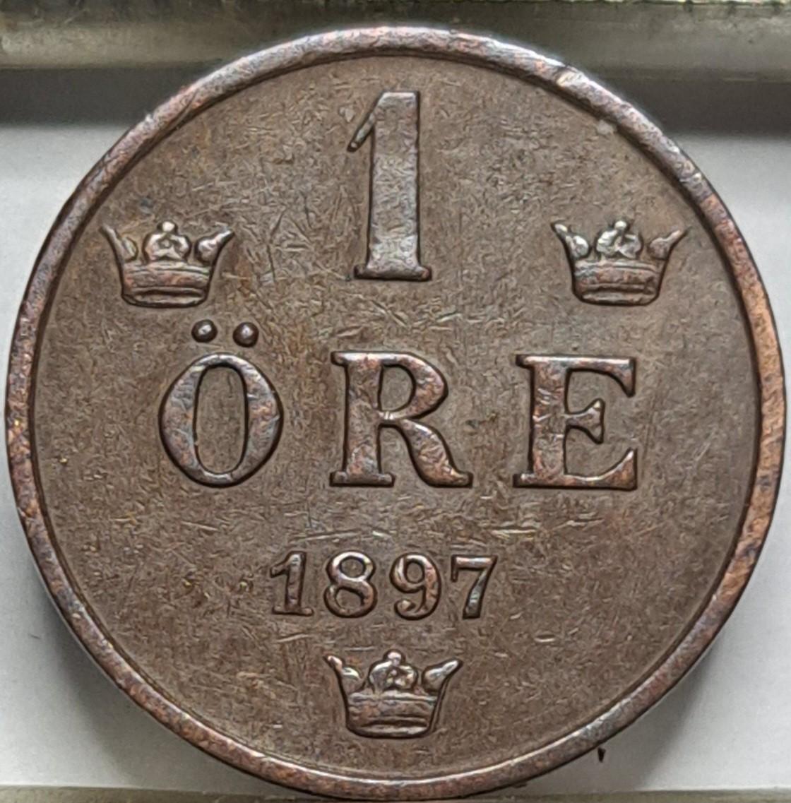 Švedija 1 erė 1897 KM#750 (8051)