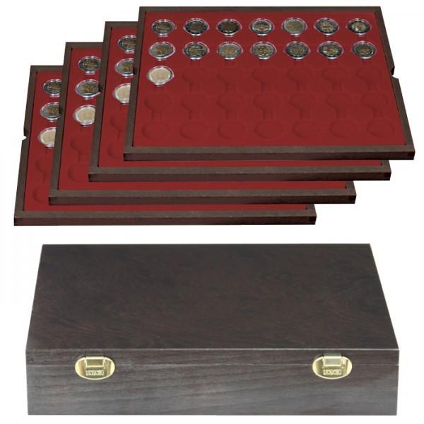 Medinė dėžutė 2 eurų monetoms kapsulėse LINDNER Carus 2494-11