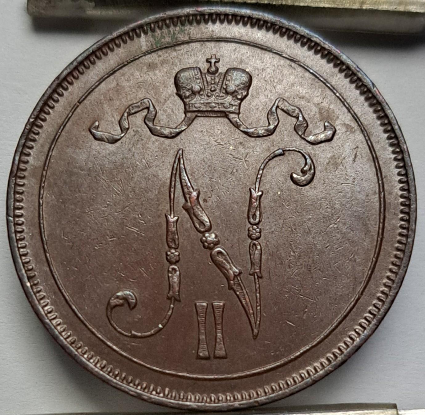 Suomija 10 pensų 1905 KM#14 (8100)
