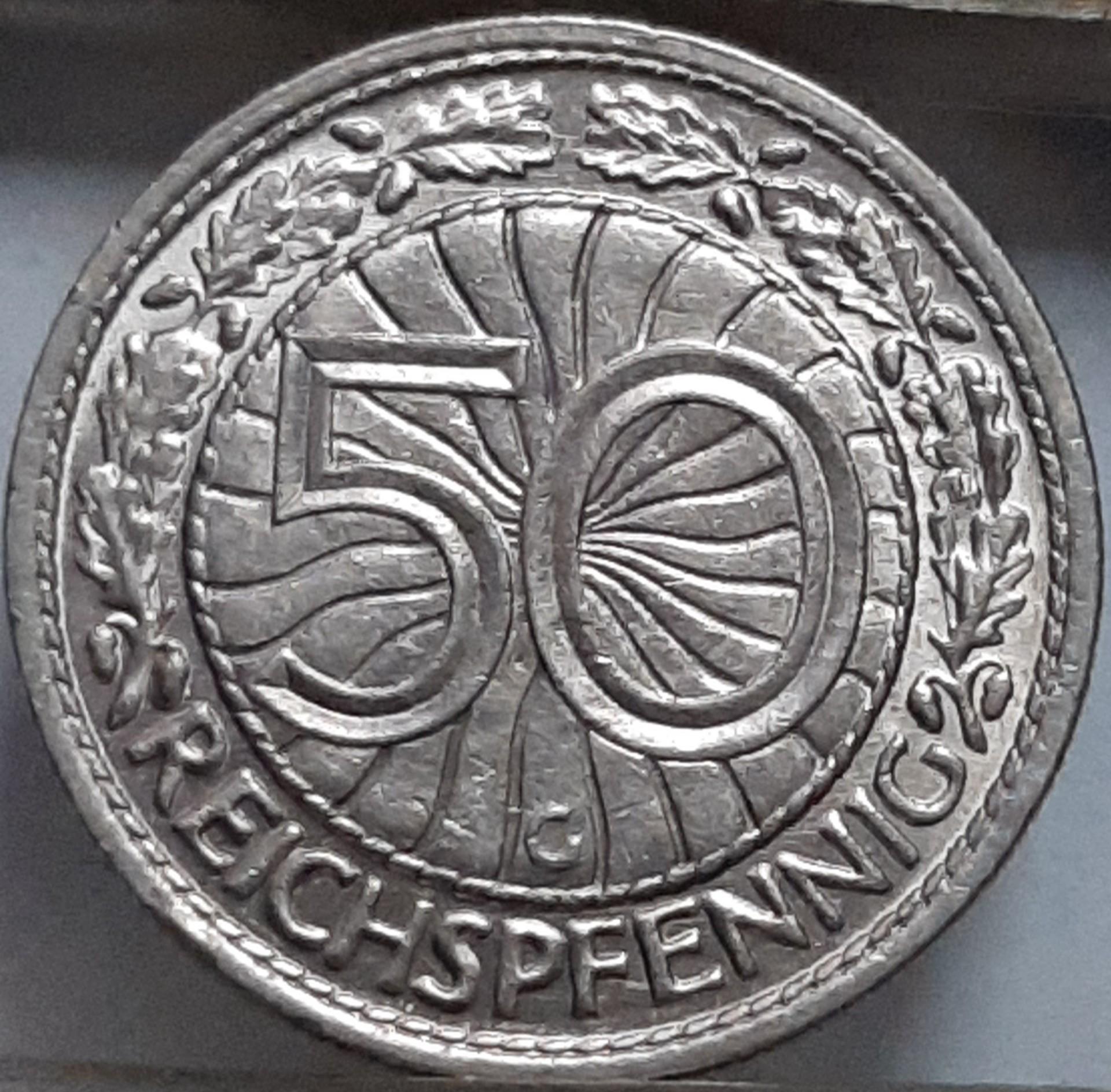 Vokietija 50 reichspfenigų G 1928 KM#49 (8111)