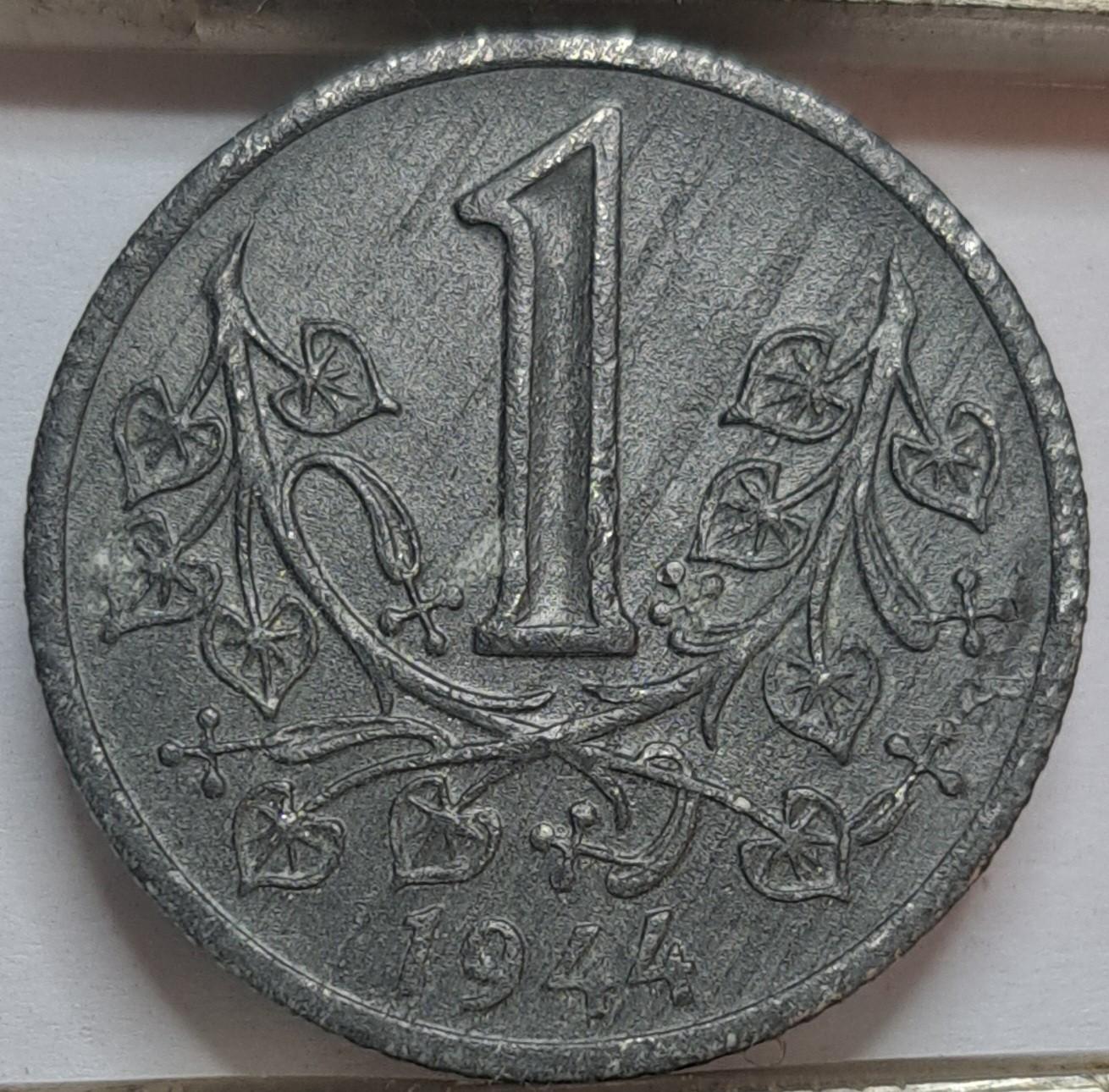 Bohemija ir Moravija 1 krona 1944 KM#4 (8119)