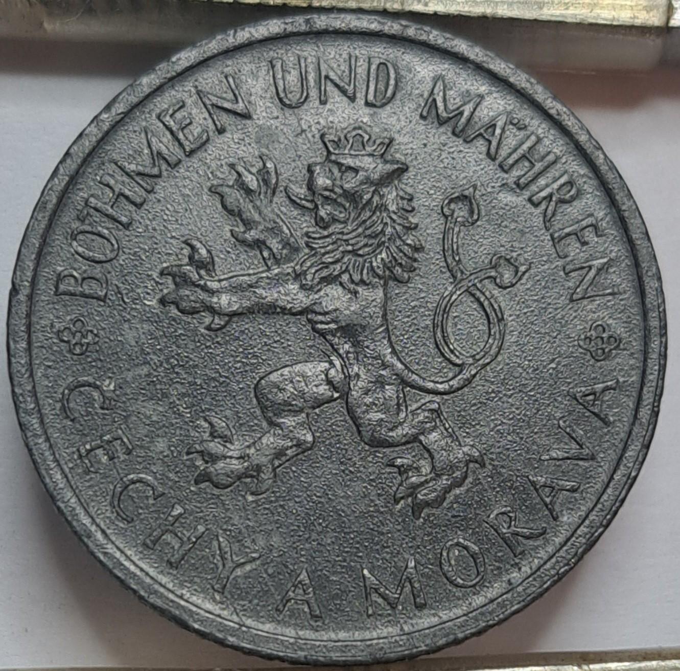 Bohemija ir Moravija 1 krona 1944 KM#4 (8119)