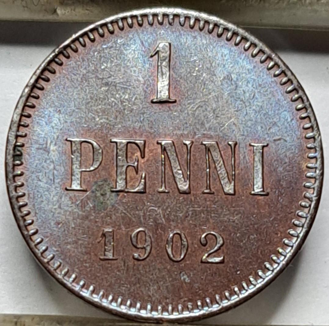 Suomija 1 pensas 1902 KM#13 (8153)