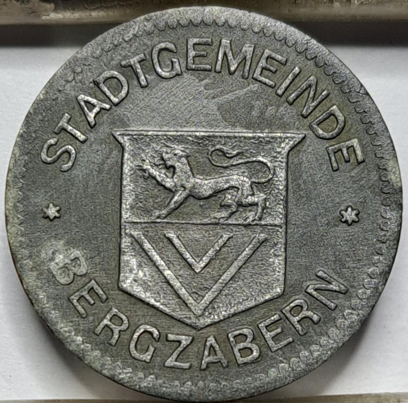 Notgeld Bergzabern miestas 10 pfenigų 1917 (8164)