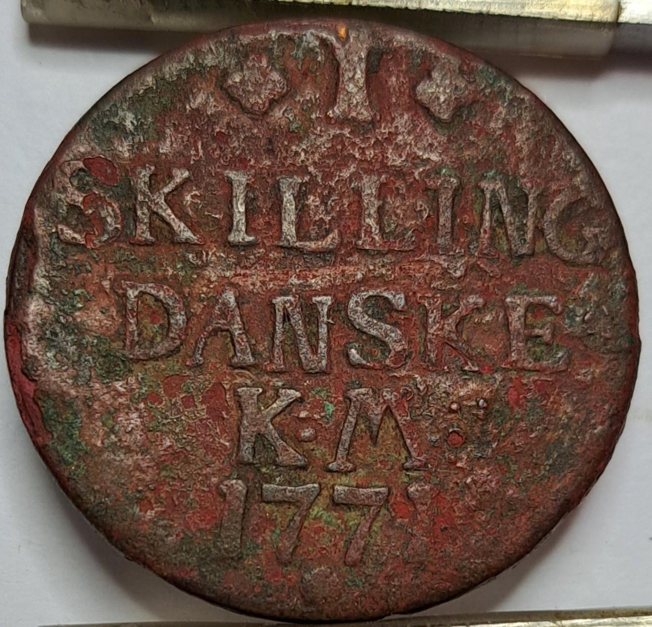 Danija 1 skilingas 1771 KM#616 (8157)