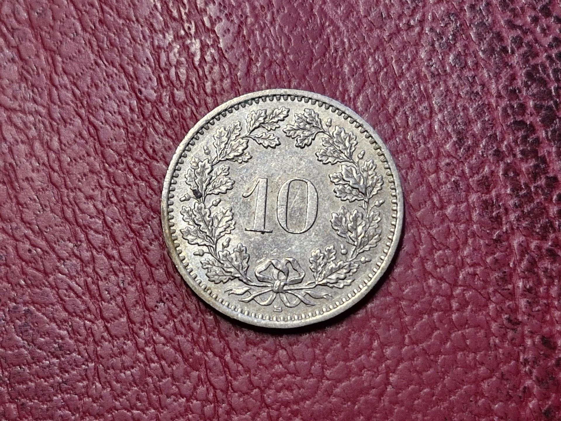 Šveicarija 10 rapenų, 1990 KM# 27