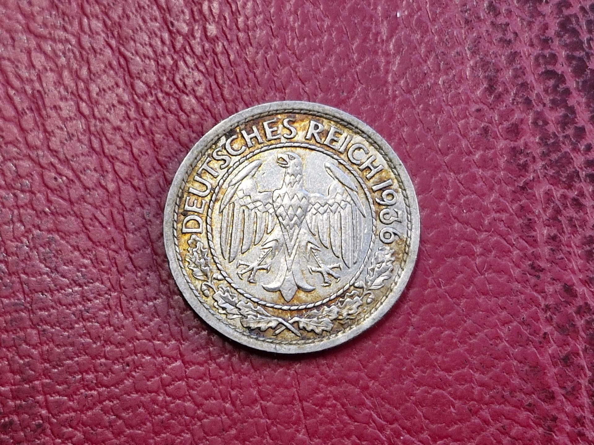 Vokietija 50 reichspfenigų, 1936a Km# 49