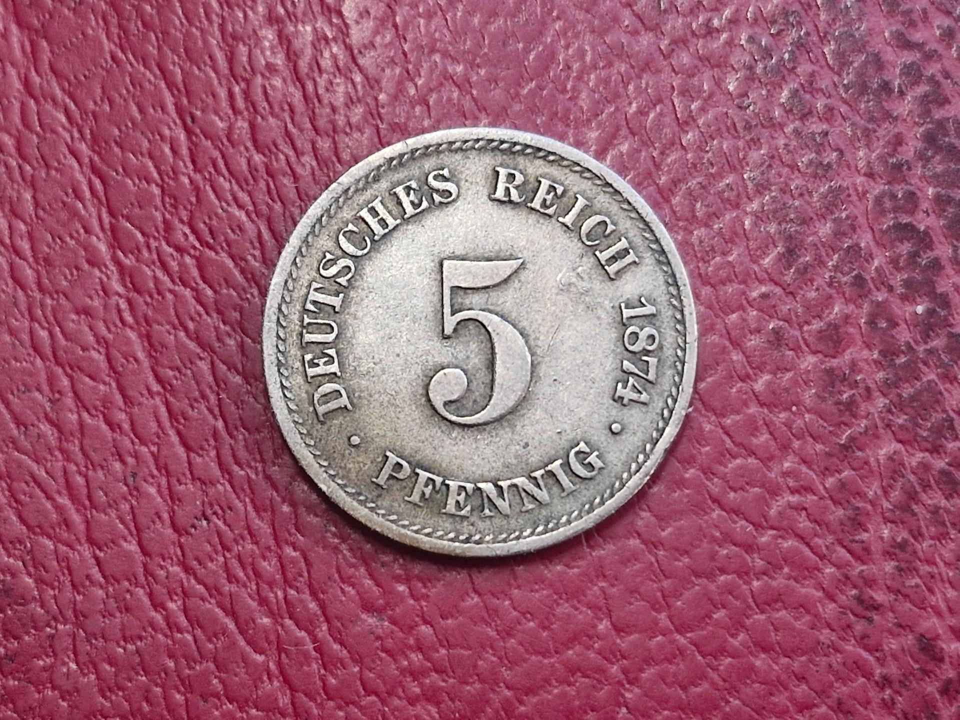 Vokietija 5 pfenigai, 1874F KM# 3