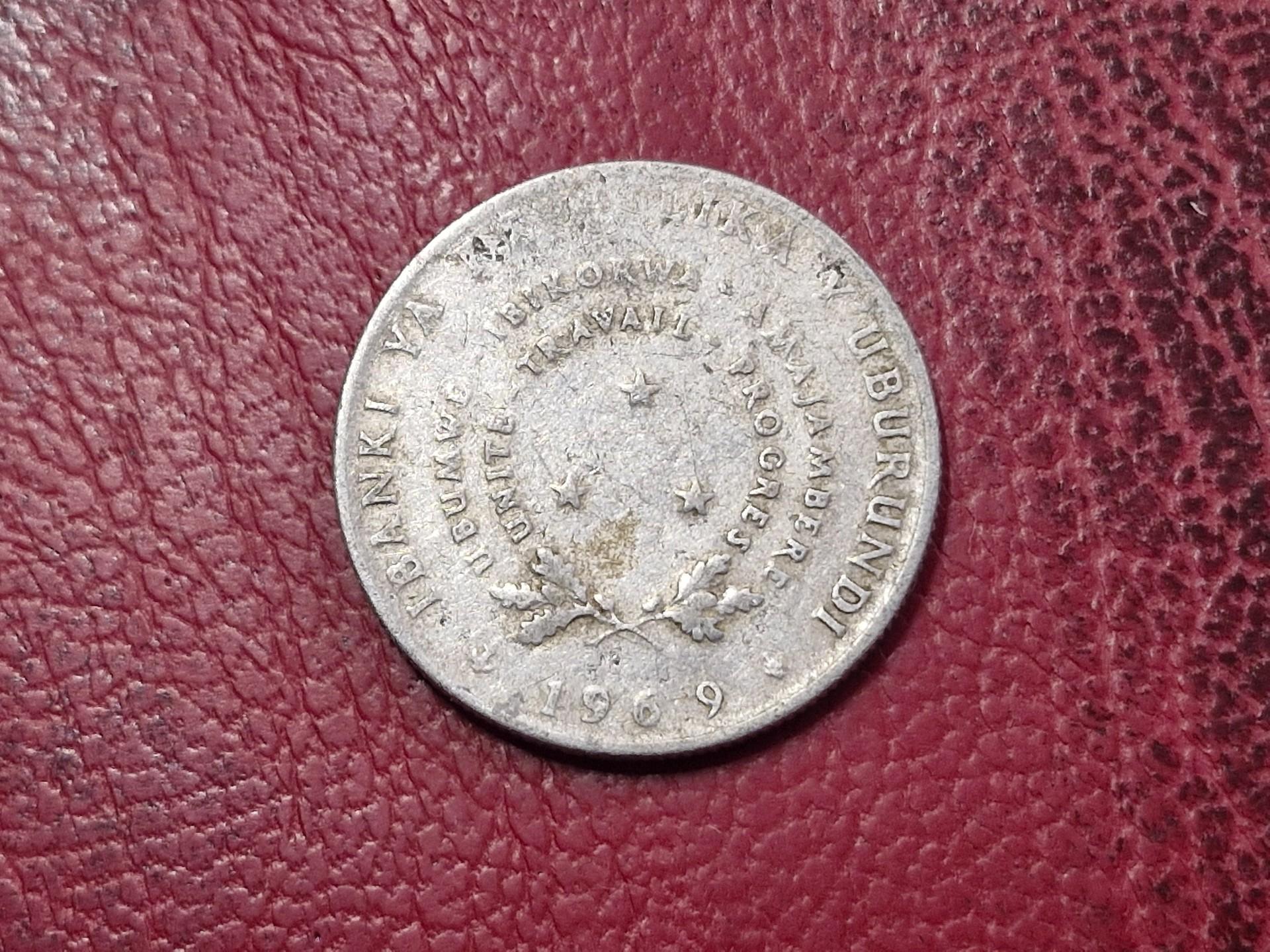 Burundis 5 frankai, 1969 Km# 16