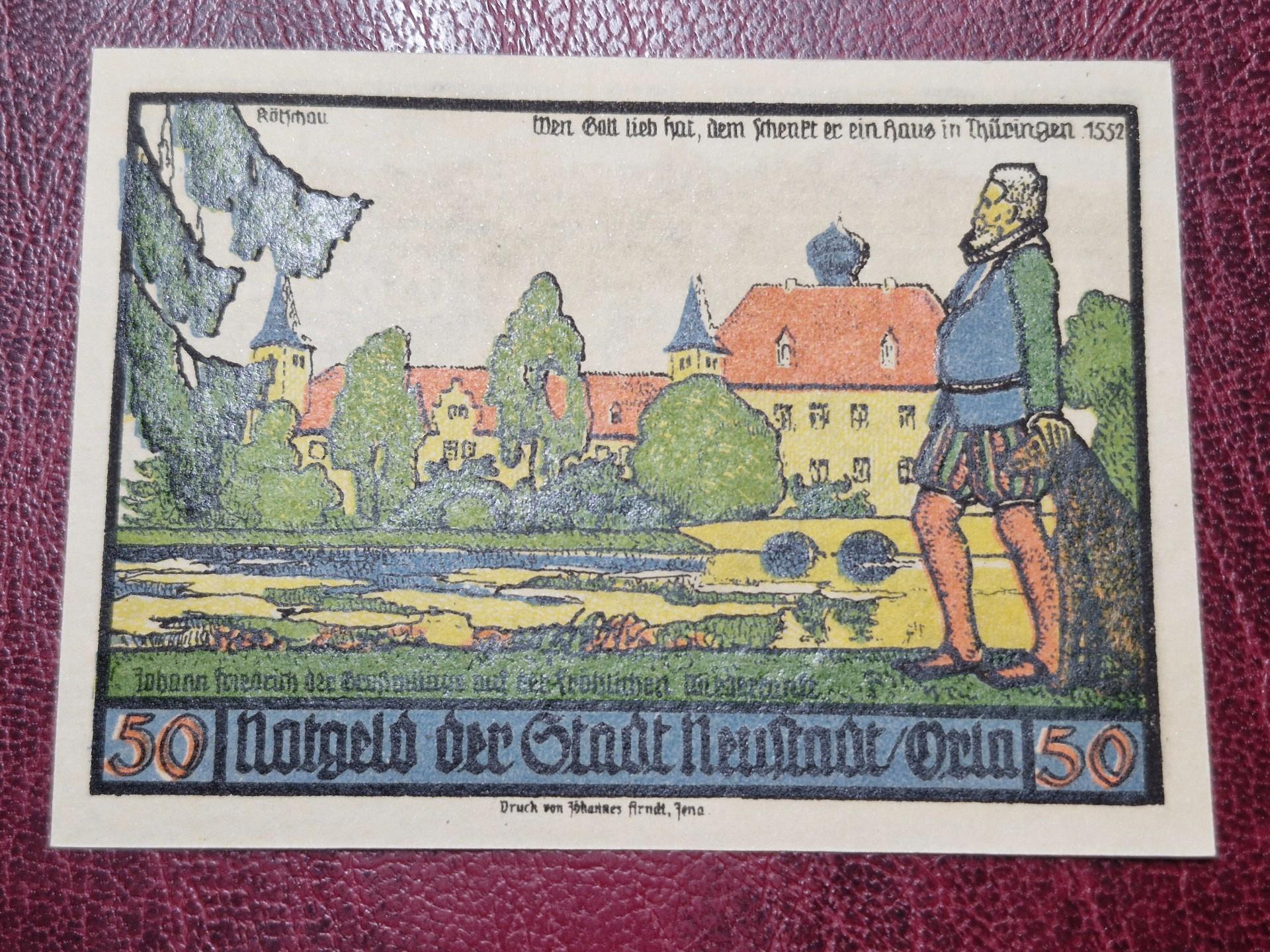 50 Pfennig 1921 Neustadt_a_d_Orla Notgeld