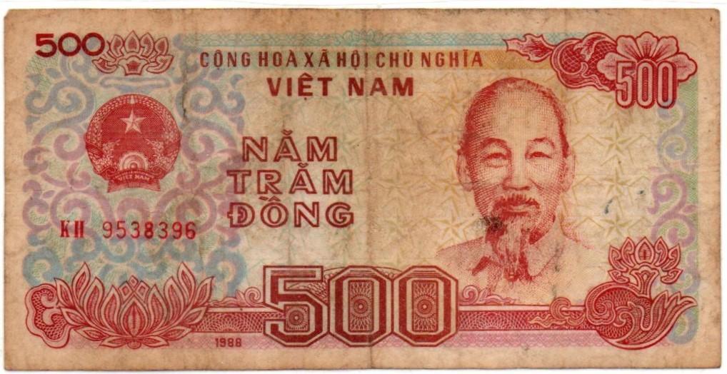 Vietnamas. 500 dongų ( 1988 ) VF