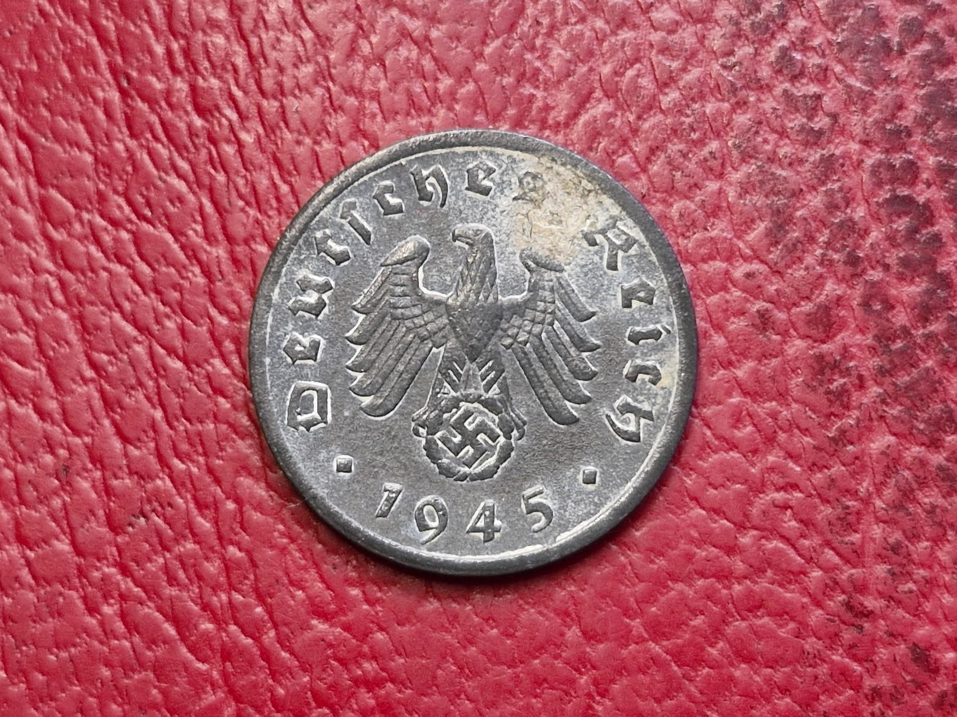 Trečiasis Reichas 1 reichspfenigas, 1945A KM# 97