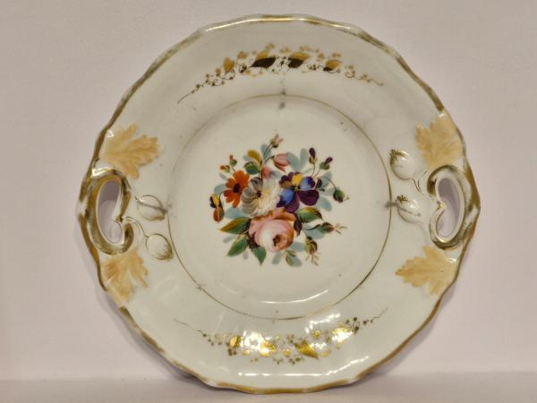 Sena Kpm lėkštė su gėlių paveikslėliu ~ 25cm