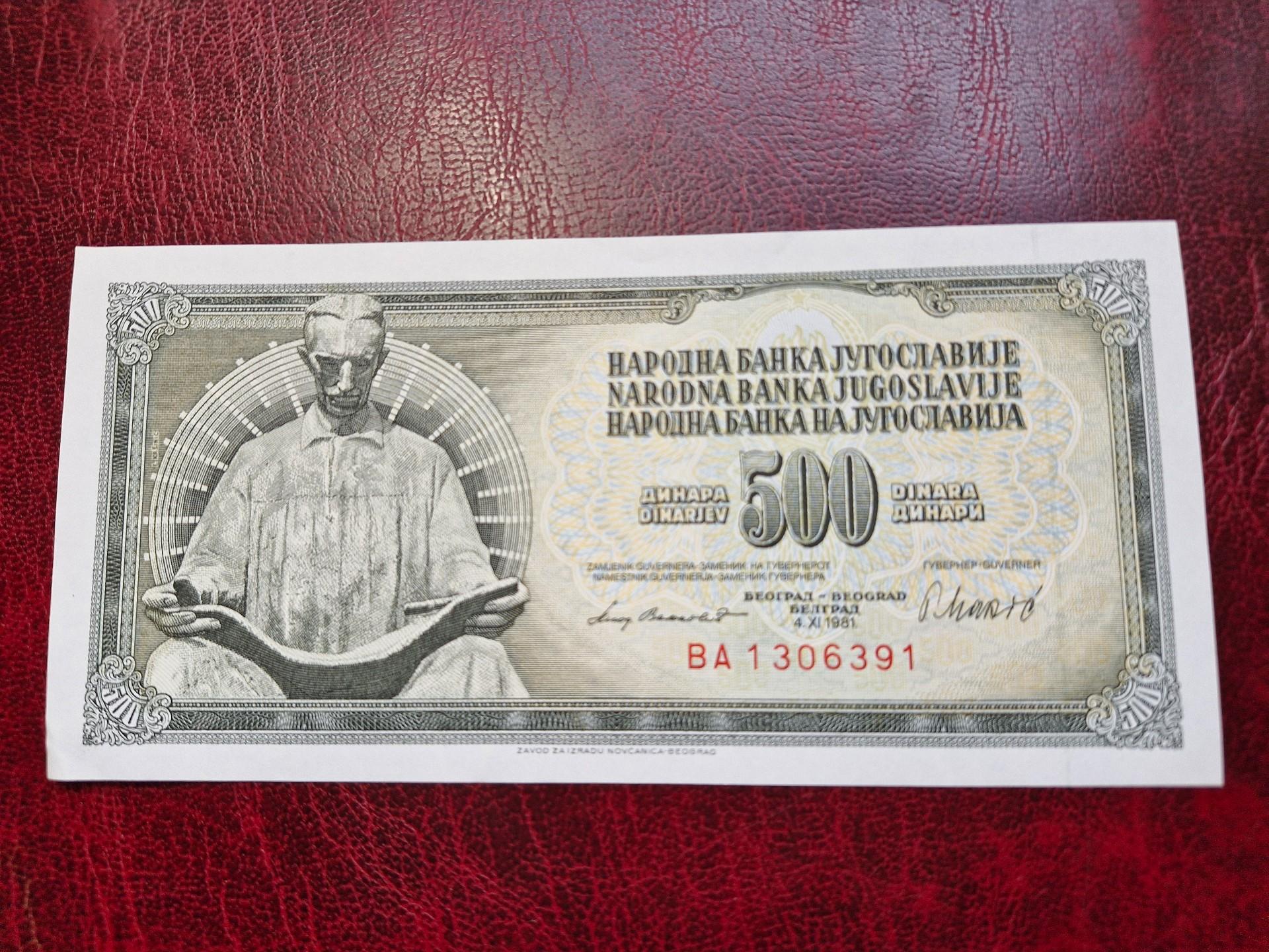 500 Dinara 1981.11.04 Jugoslavija P-91b