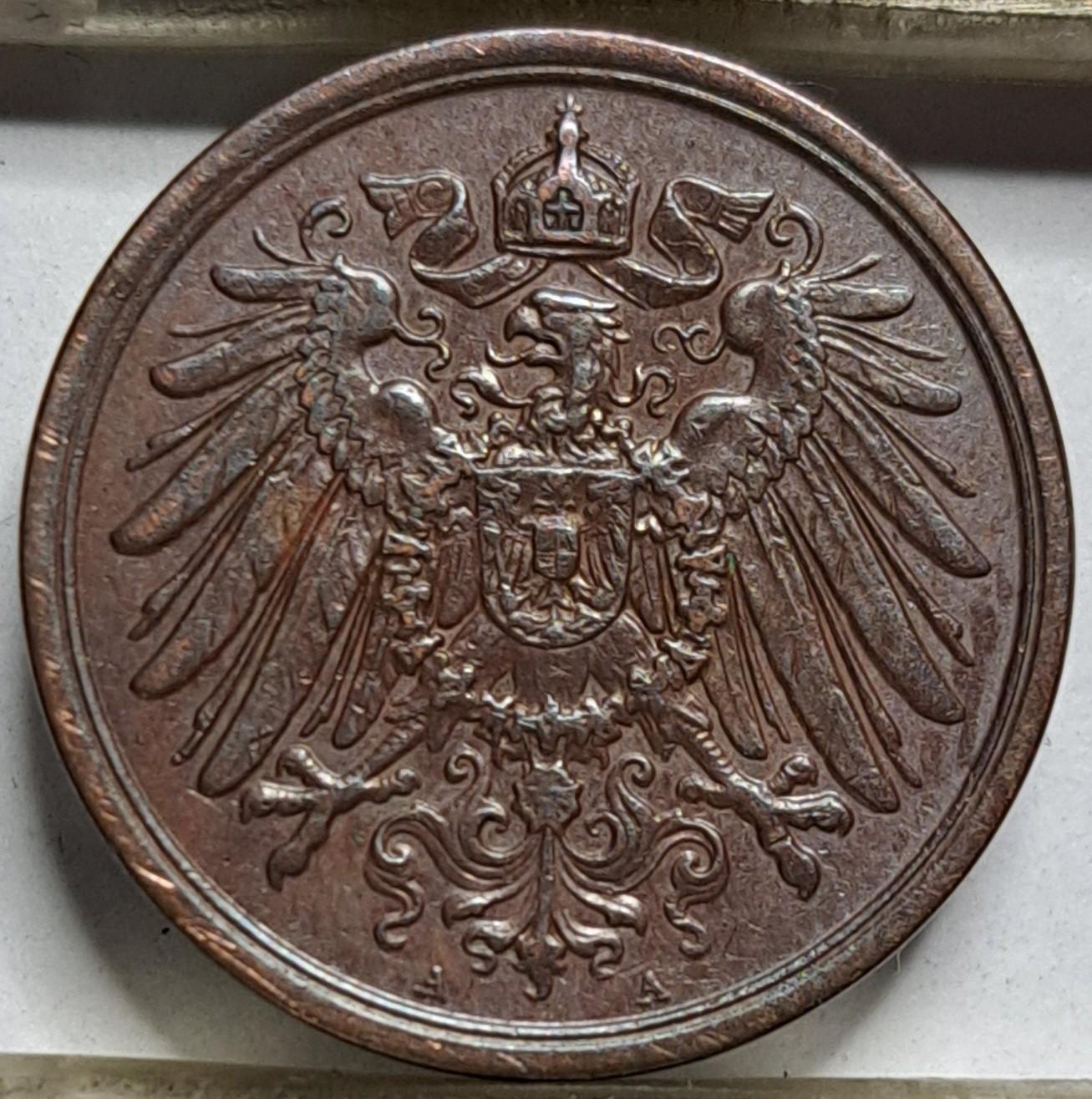 Vokietija 2 pfenigai A 1911 KM#16 (8220)