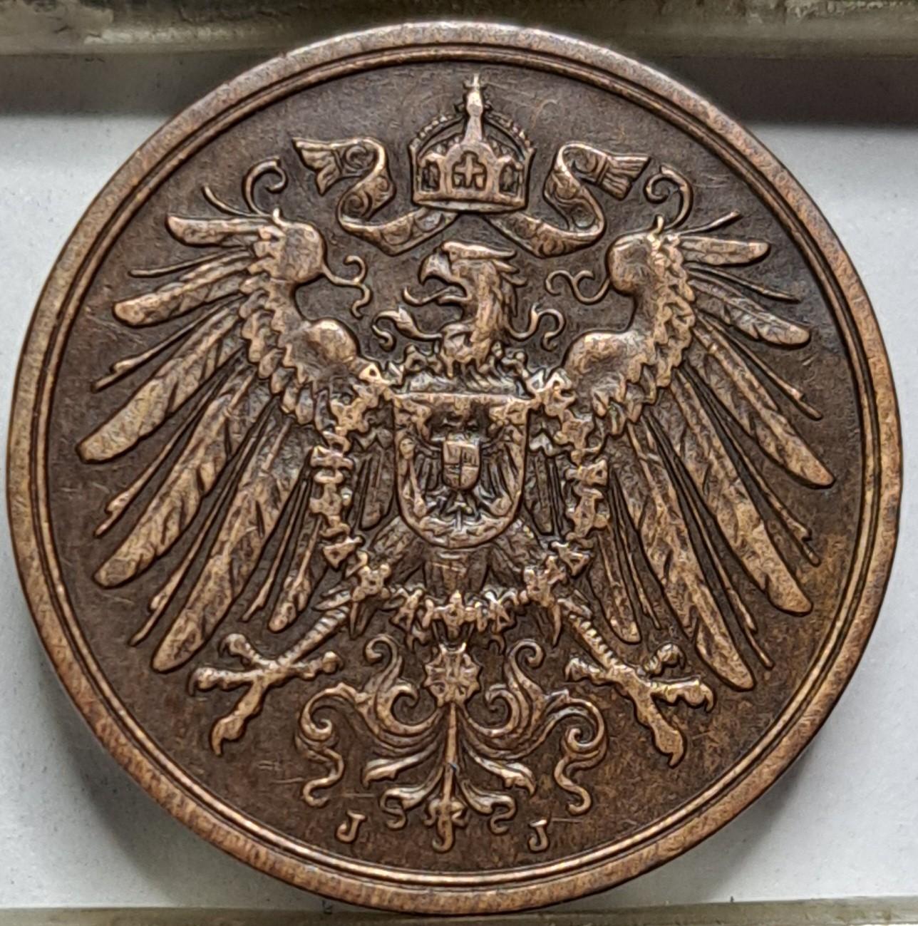 Vokietija 2 pfenigai J 1910 RETA KM#16 (8222)