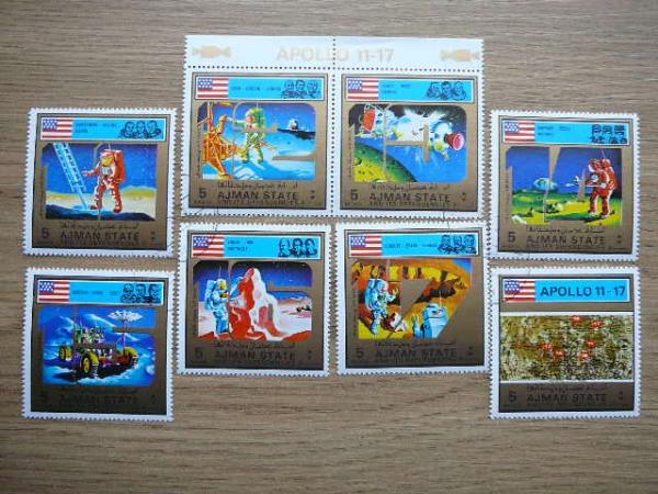 Ajmanas 1973 Kosmosas Apollo11-17 antsp. #