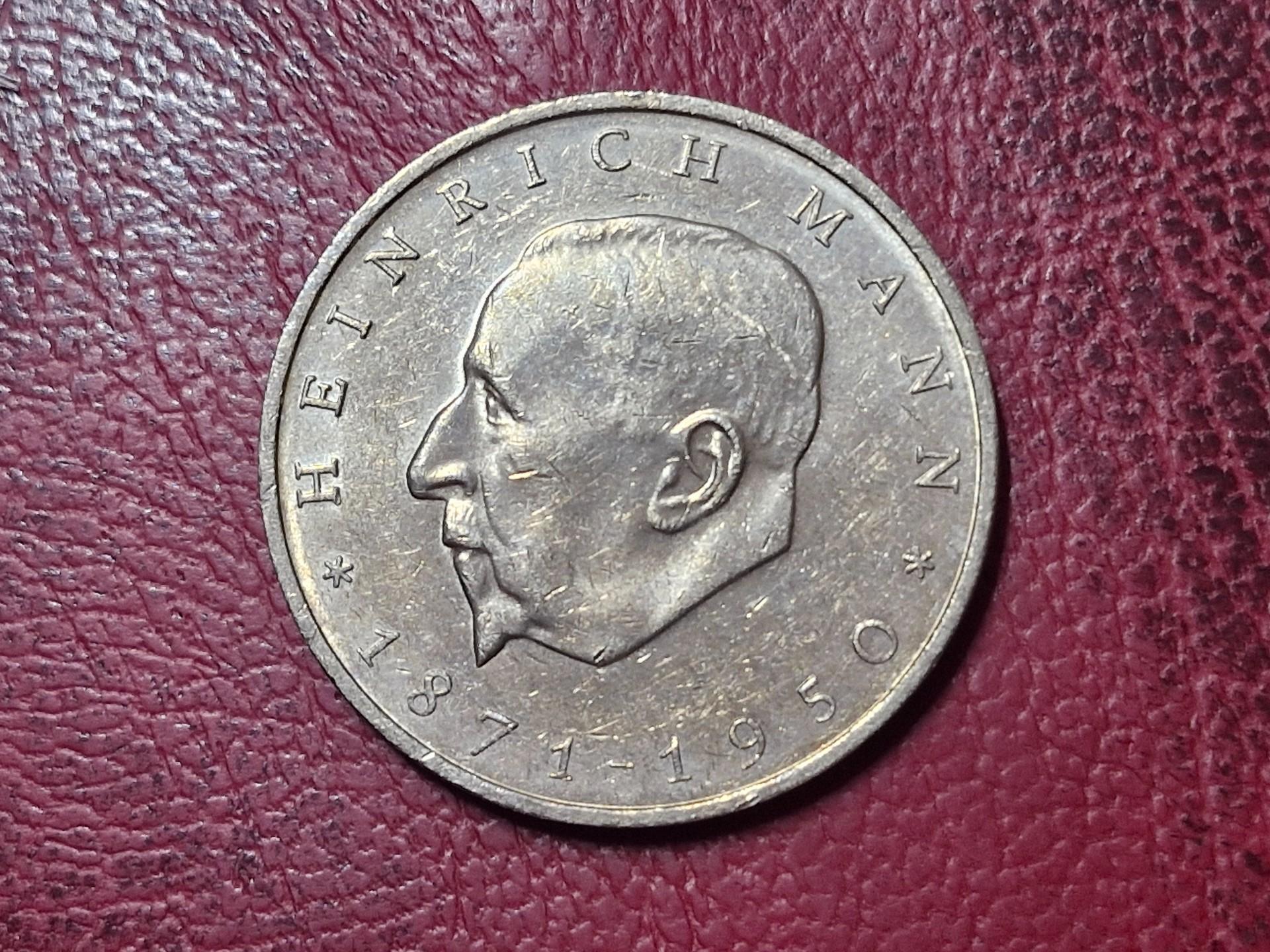 Vokietija - VDR 20 markių, 1971 KM# 33 H.Mann 100