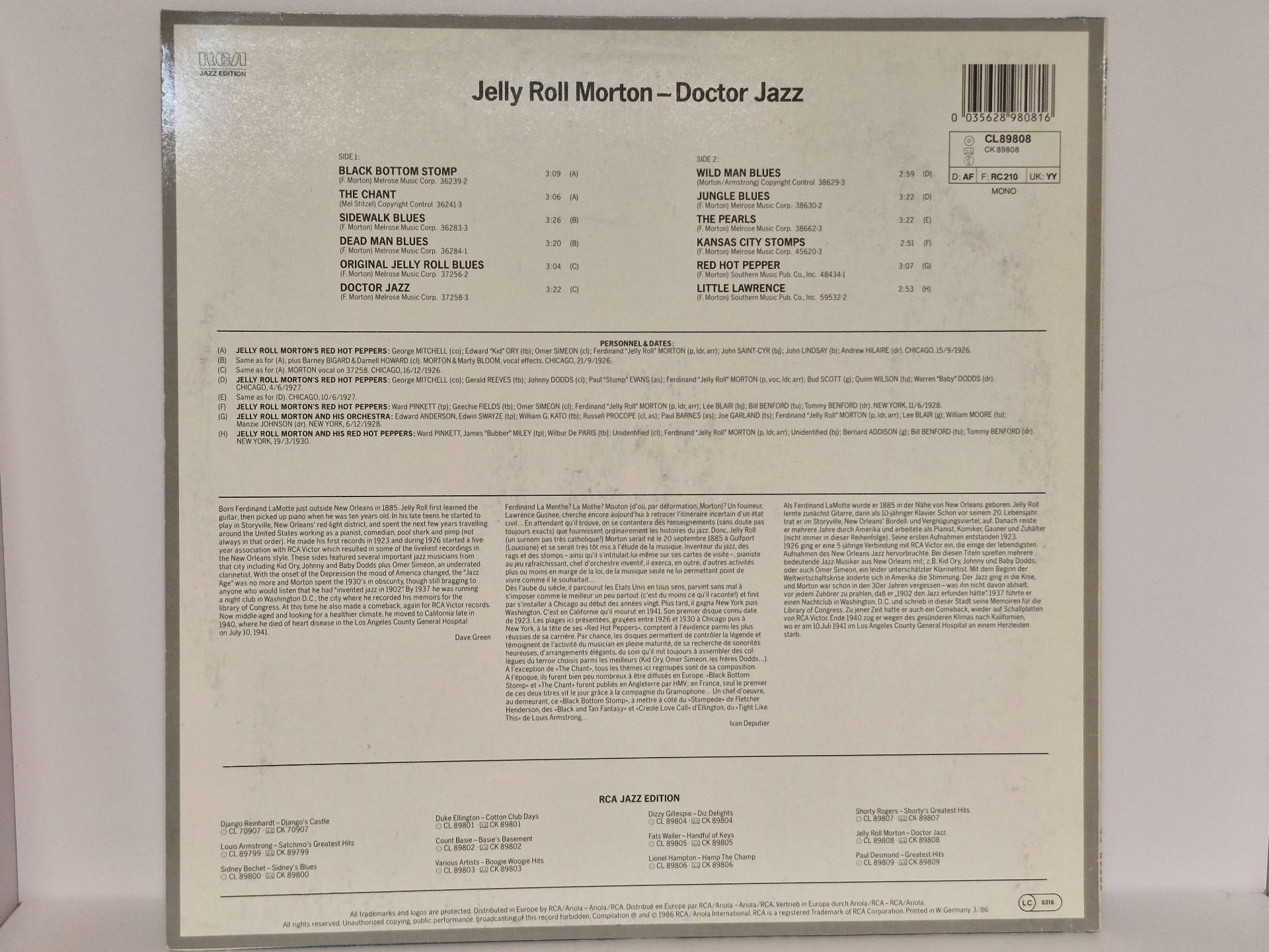 Lp plokštelė Jelly Roll Morton – Doctor Jazz