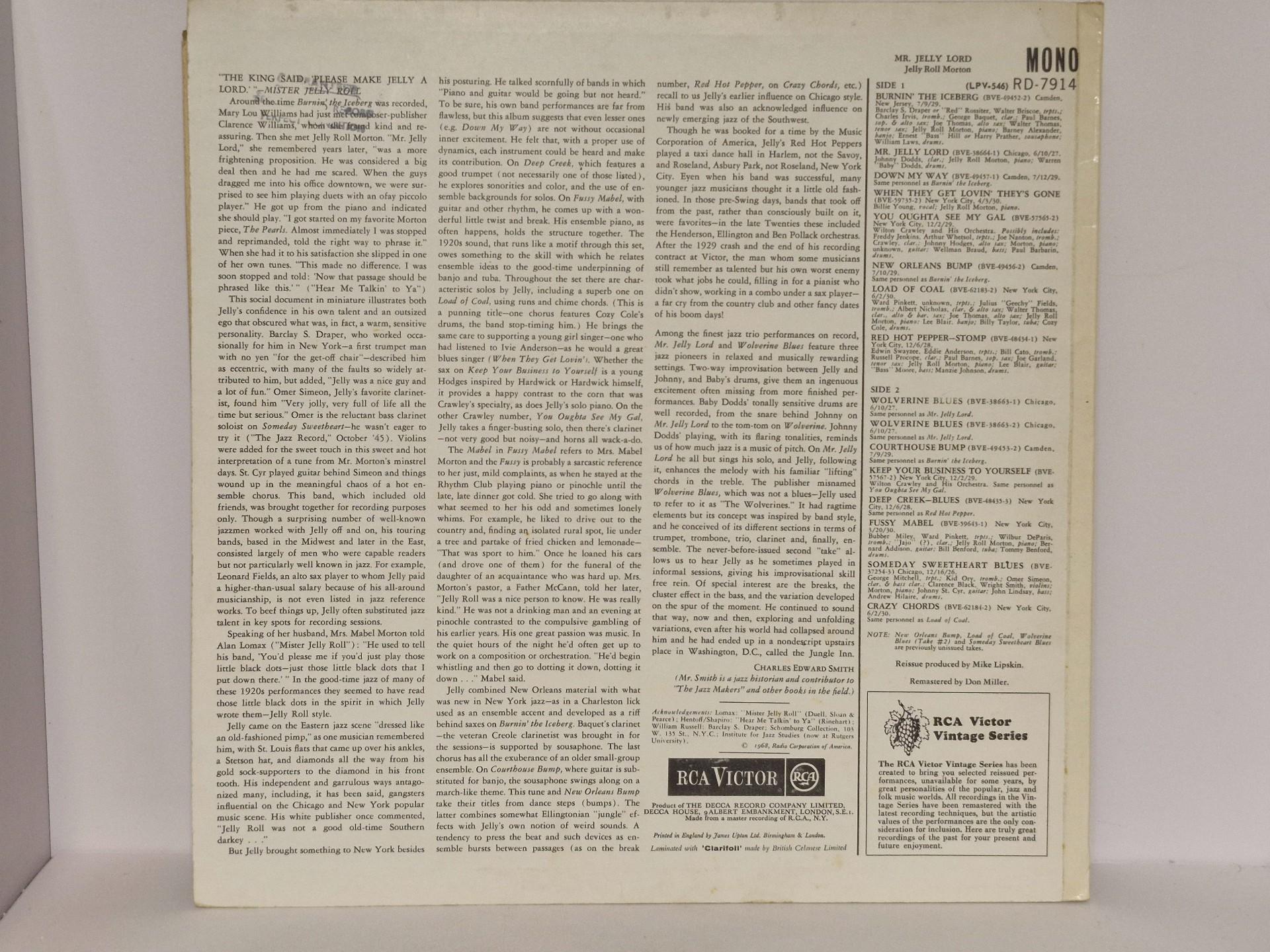Lp plokštelė Jelly Roll Morton – Mr. Jelly Lord