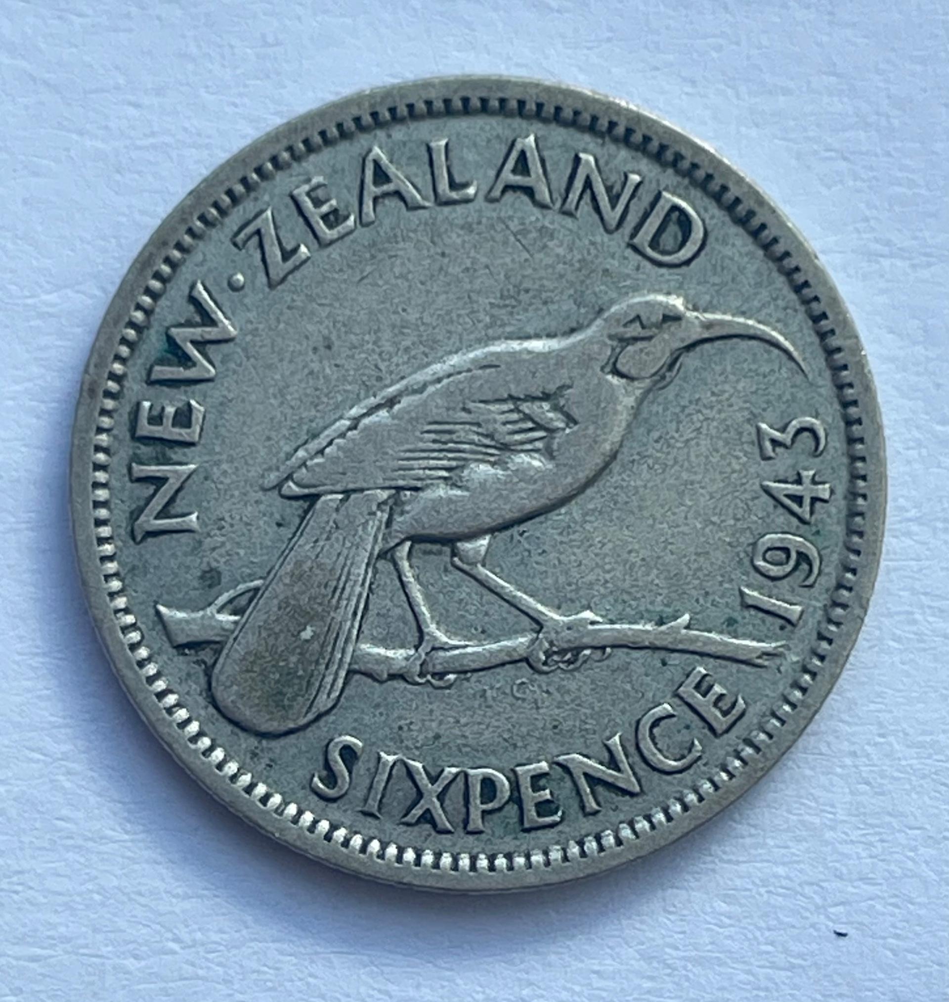 Naujoji Zelandija 6 p 1943 sidabras
