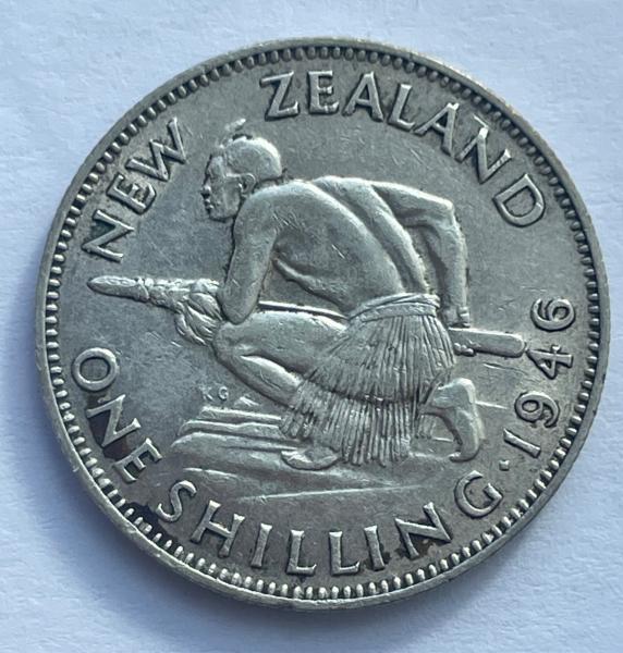 Naujoji Zelandija 1 šilingas 1946 sidabras