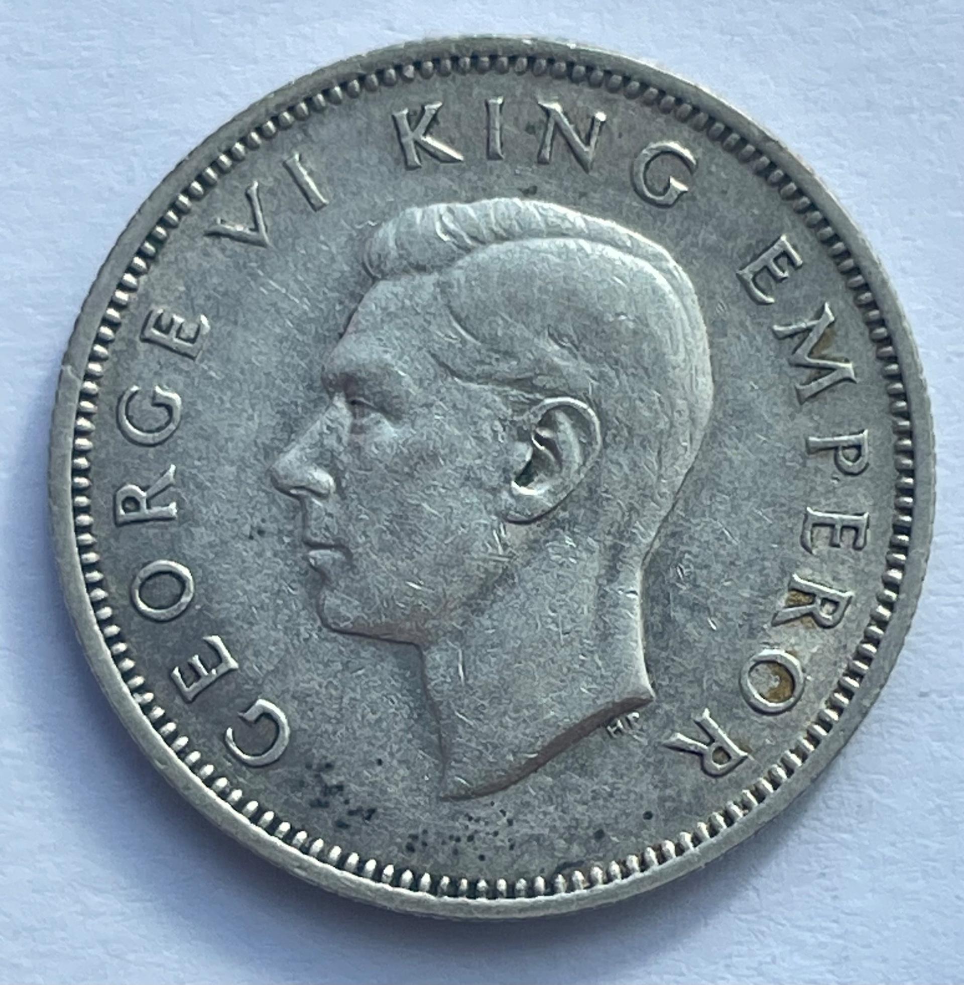 Naujoji Zelandija 1 šilingas 1946 sidabras