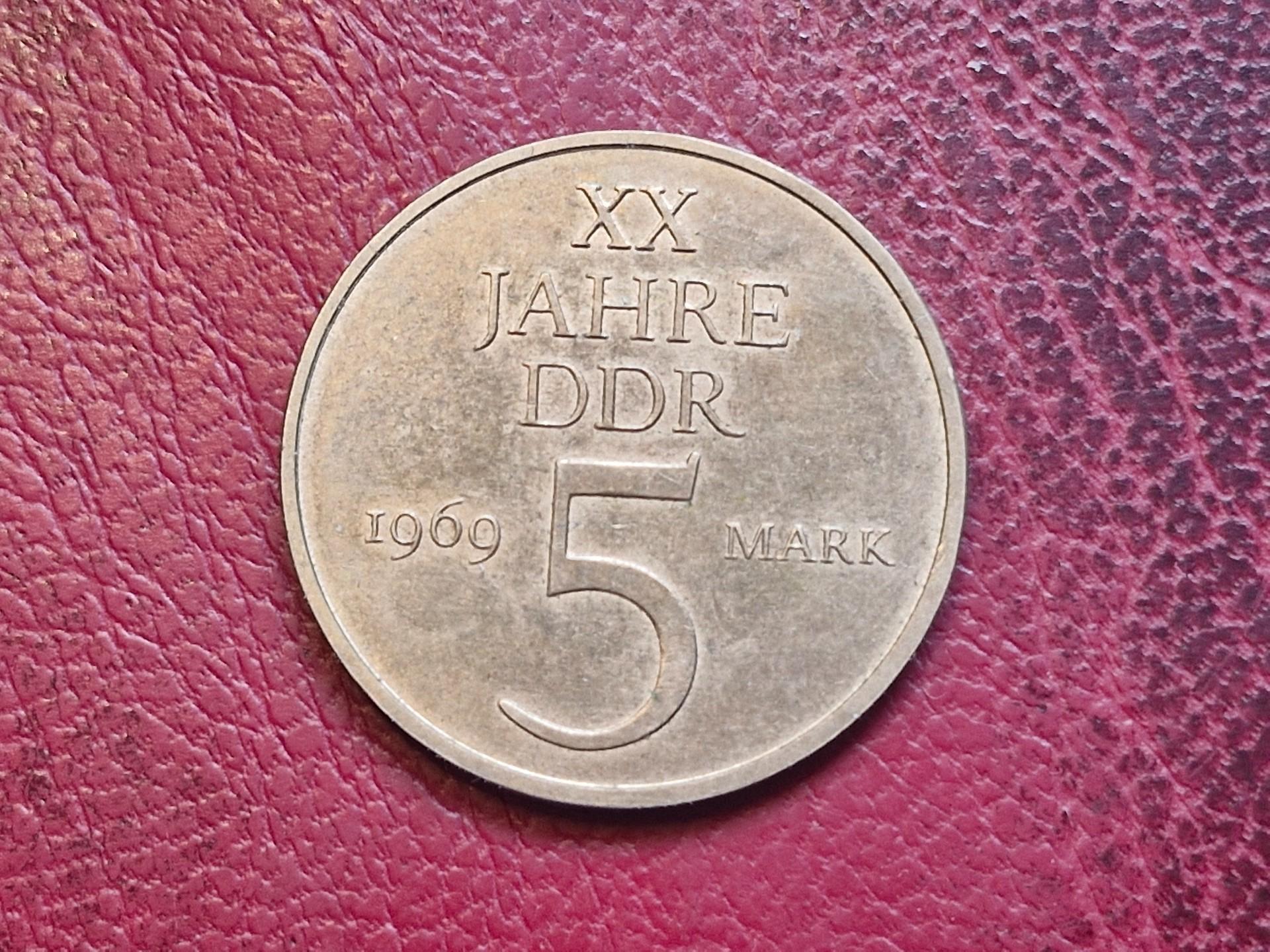 Vokietija - VDR 5 markės, 1969 KM# 22