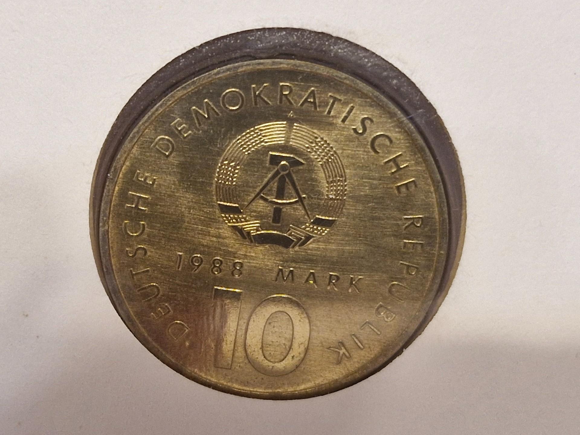 Vokietija - VDR 10 markių, 1988 KM# 125 Num. voke