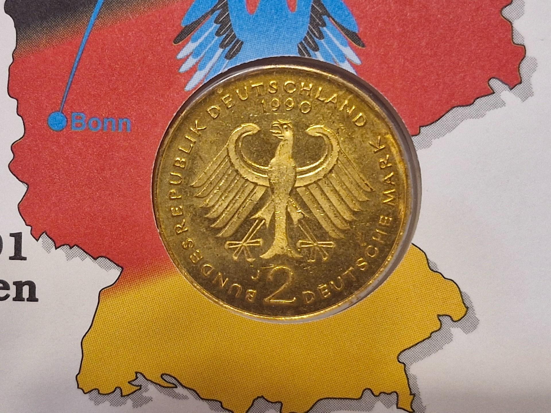 Vokietija 2 markės, 1990J KM# 175 Num voke