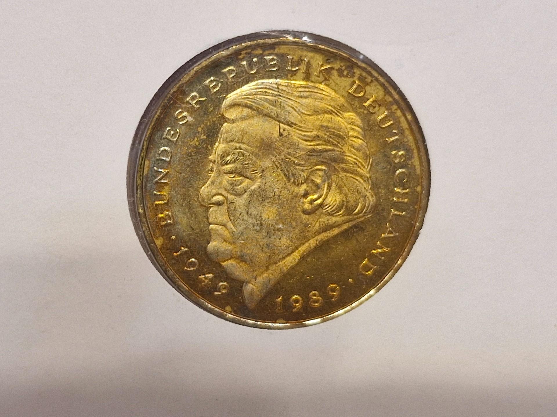 Vokietija 2 markės, 1990J KM# 175 Num voke