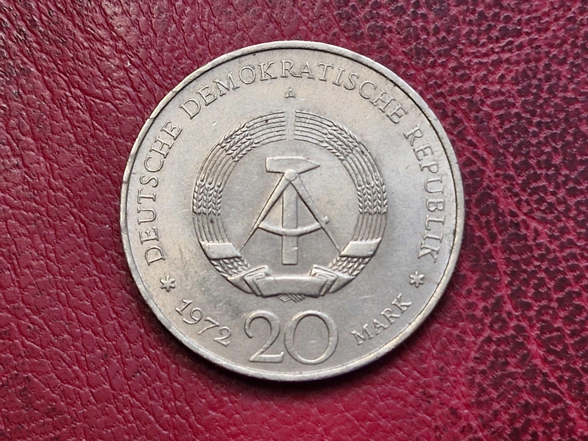 Vokietija - VDR 20 markių, 1972 KM# 42 VDR 1-asis